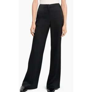 NWT Theory Deep navy classic wide leg silk trouser, Sz 6, $355